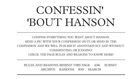 July 2015 Website: Confessin’ ’bout Hanson